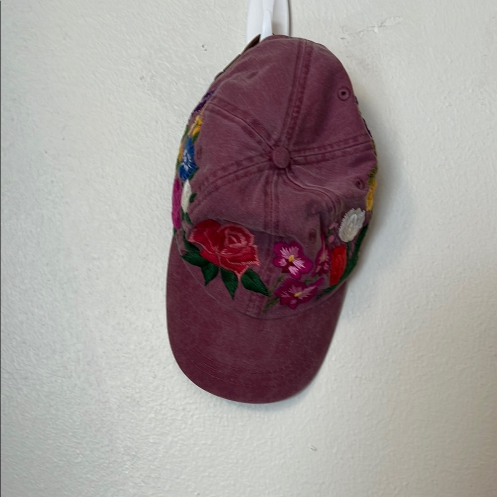 Adams Purple and Red Floral Embroidered Hat